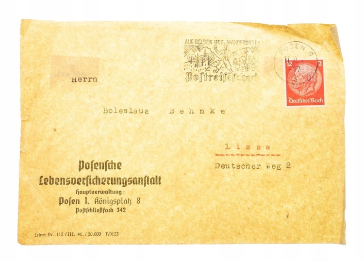POZNAŃ - LEBENSVERSICHERUNGSANSTALT 1941
