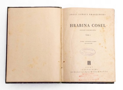 STARA KSIĄŻKA HRABINA COSEL TOM I 1947
