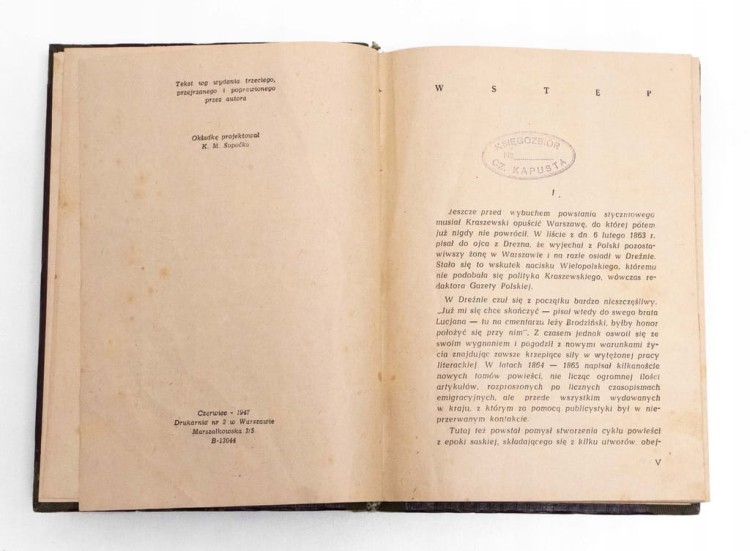STARA KSIĄŻKA HRABINA COSEL TOM I 1947