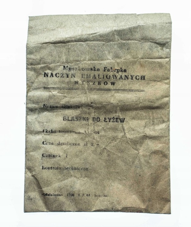 WORECZEK FABRYKA NACZYŃ EMALIOWANYCH MYSZKÓW ŁYŻWY