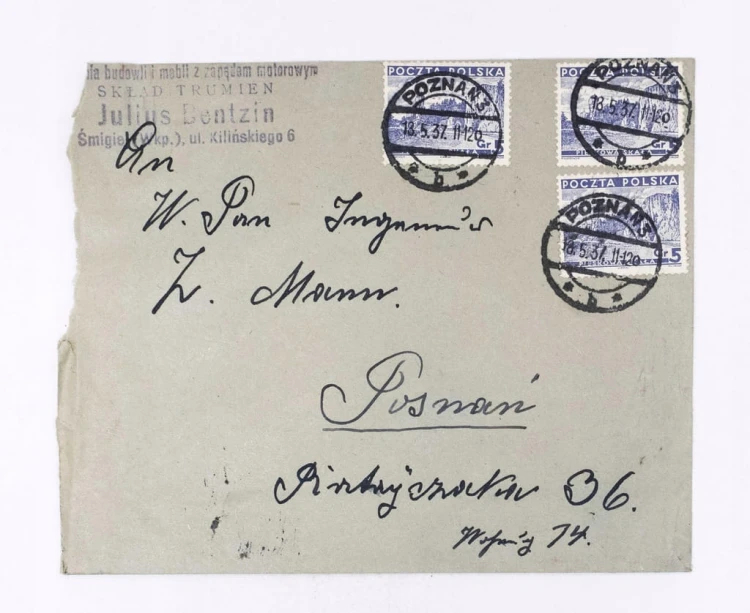 STARA KOPERTA LISTOWA - SKŁAD TRUMIEN JULIUS BENTZIN, ŚMIGIEL 1937