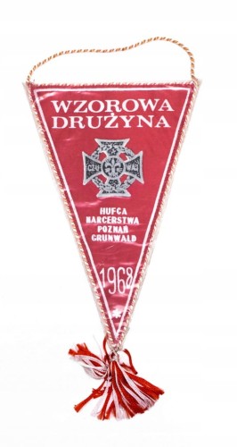 STARY PROPORCZYK WZOROWA DRUŻYNA HUFCA HARERSTWA POZNAŃ GRUNWALD 1968
