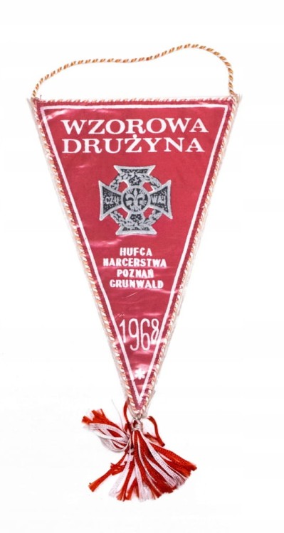 STARY PROPORCZYK WZOROWA DRUŻYNA HUFCA HARERSTWA POZNAŃ GRUNWALD 1968