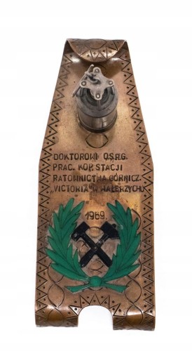 PLAKIETA PAMIĄTKOWA STACJA RATOWNICTWA GÓRNICZEGO VIKCTORIA, WAŁBRZYCH 1969