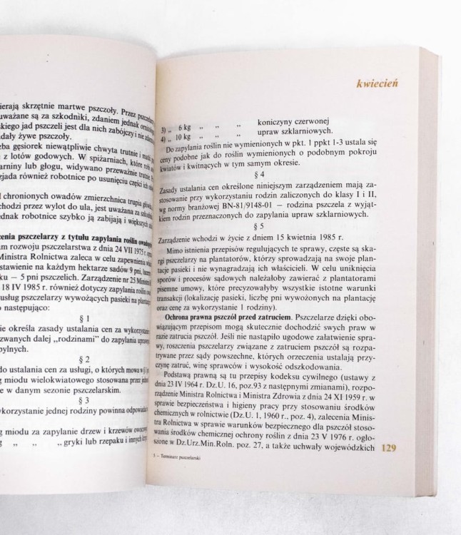 STARA KSIĄŻKA TERMINARZ PSZCZELARSKI 1989