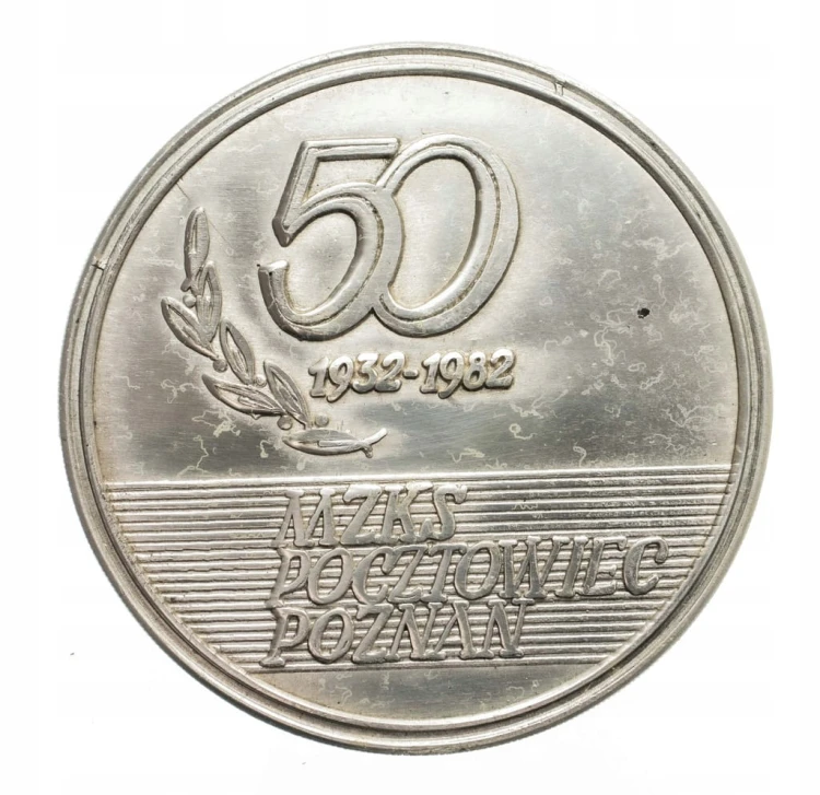 MEDAL 50 LAT MZKS POCZTOWIEC POZNAŃ 1982