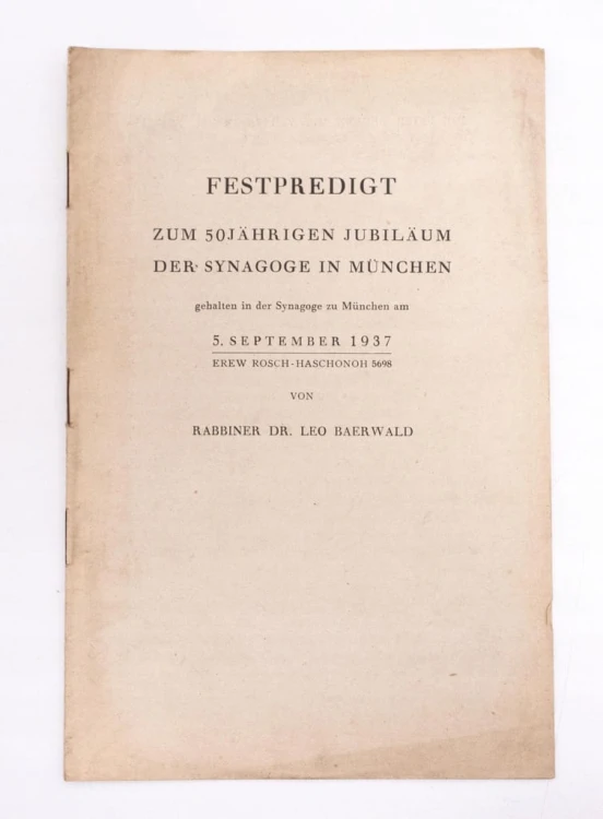 STARA KSIĄŻKA NIEMIECKA - 50 LAT SYNAGOGI 1937