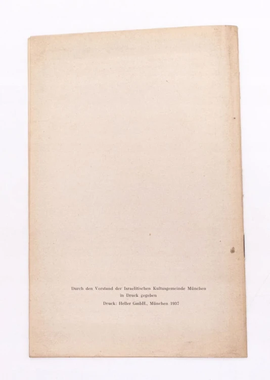 STARA KSIĄŻKA NIEMIECKA - 50 LAT SYNAGOGI 1937