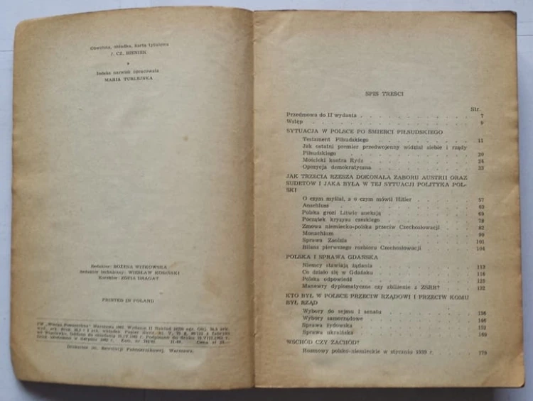 STARA KSIĄŻKA ROK PRZED KLĘSKĄ M. TURLEJSKA 1962