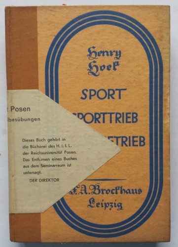 STARA KSIĄŻKA NIEMIECKA SPORT H. HOEK 1927