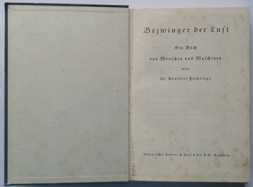 STARA KSIĄŻKA NIEMIECKA BEZWINGER DER LUFT 1936