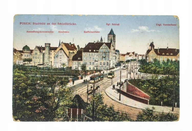 POZNAŃ - ZAMEK, TRAMWAJ, ŚW. MARCIN, FELDPOST 1916
