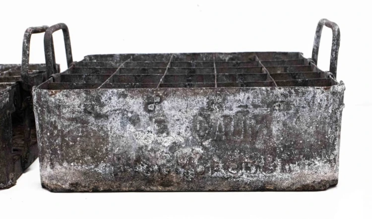 STARA SKRZYNIA NA PIWO, BROWAR BISKUPIEC, F. DAUM BISCHOFSBURG (2 sztuki)