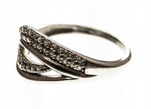 STARY SREBRNY PIERŚCIONEK Z CYRKONIĄ 925