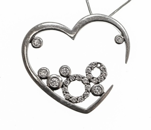 STARY WISIOREK SREBRNY 925 CYRKONIA SERCE