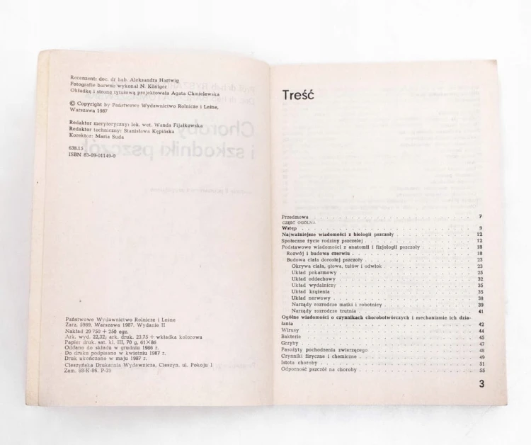 STARA KSIĄŻKA CHOROBY I SZKODNIKI PSZCZÓŁ 1987