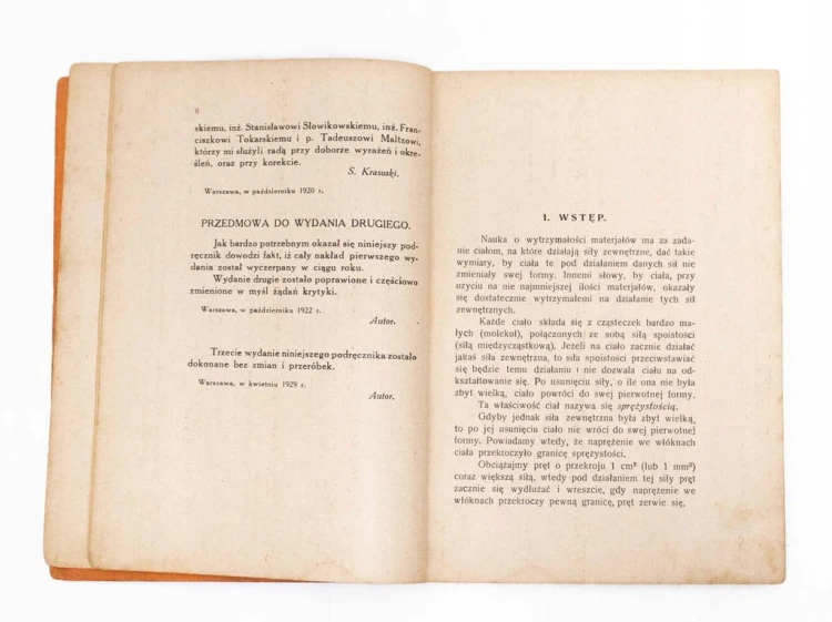 STARA KSIĄŻKA WYTRZYMAŁOŚĆ MATERIAŁÓW 1930
