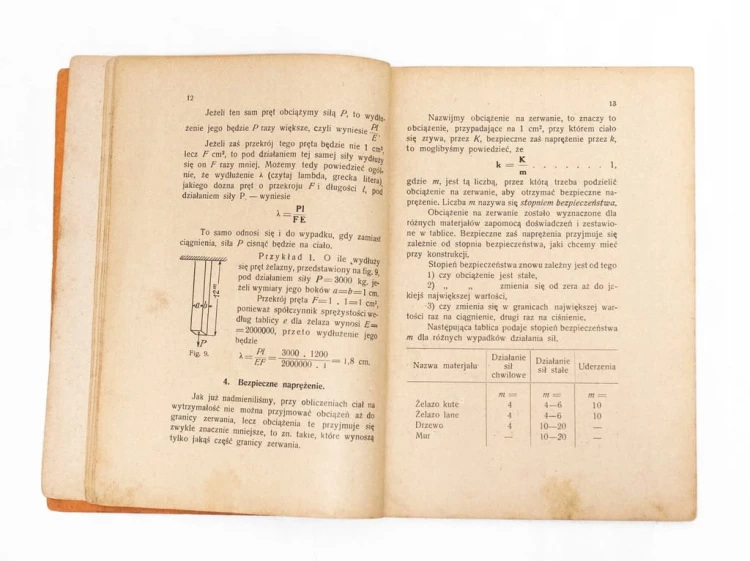 STARA KSIĄŻKA WYTRZYMAŁOŚĆ MATERIAŁÓW 1930