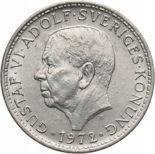 SZWECJA 5 KORON 1972 ROK st.2-