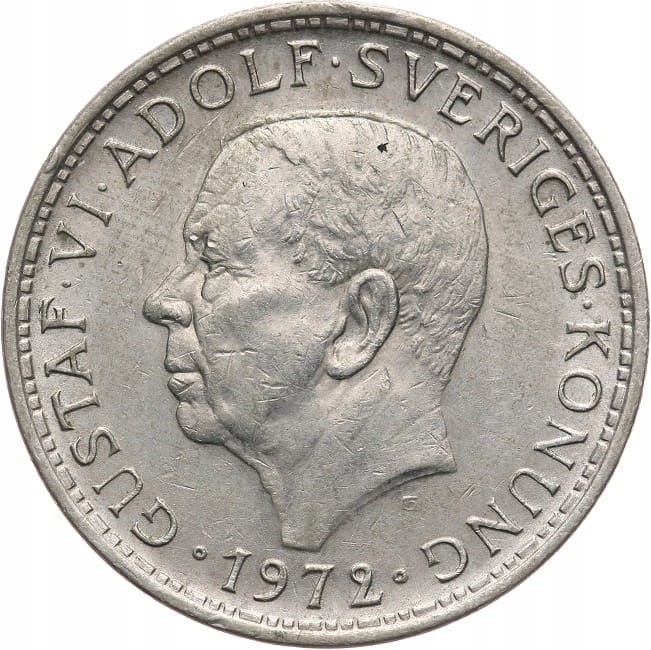 SZWECJA 5 KORON 1972 ROK st.2-