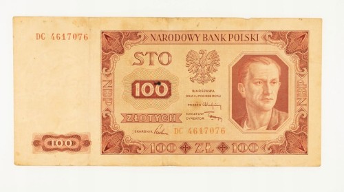 100 ZŁOTYCH 1948 ROK s. DC st.3