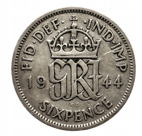 ANGLIA 6 PENCE 1944 ROK JERZY VI st.3