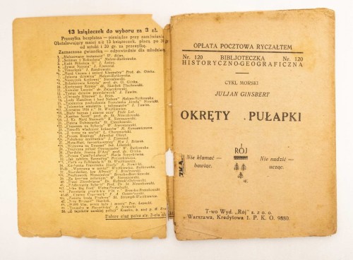 STARA KSIĄŻKA OKRĘTY PUŁAPKI J. GINSBERT