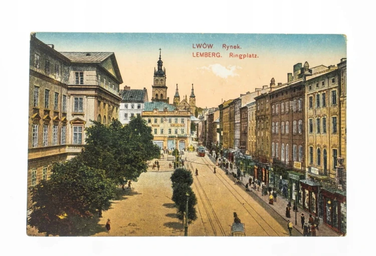 LWÓW - RYNEK, RARUSZ, TRAMWAJ 1917