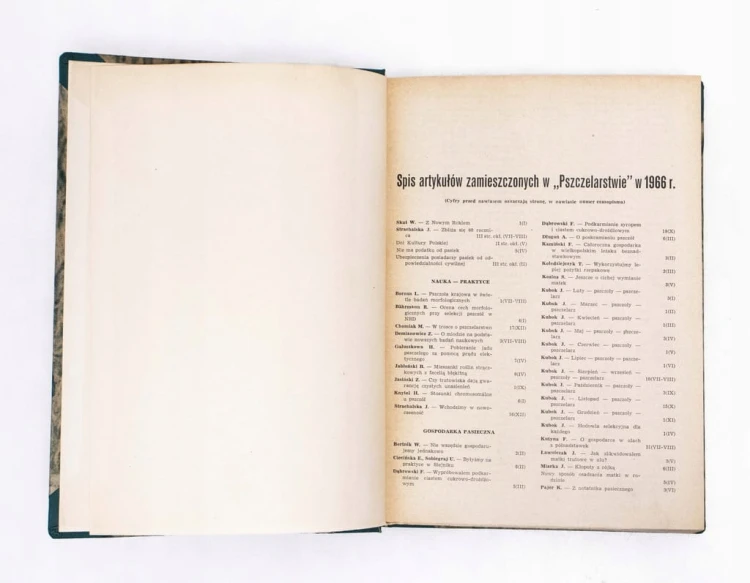 STARE CZASOPISMO - PSZCZELARSTWO, ROCZNIK 1966 / 1967