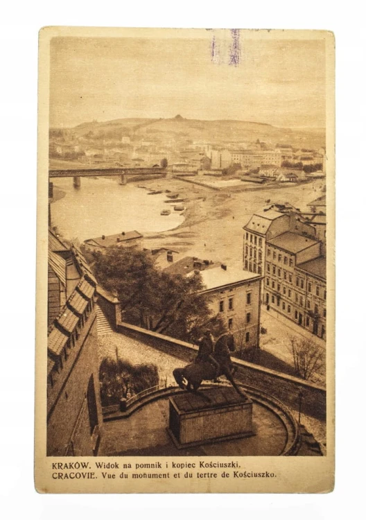 KRAKÓW - WIDOK NA POMNIK I KOPIEC KOŚCIUSZKI 1931