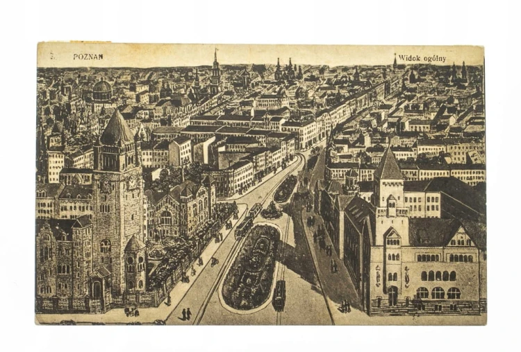 POZNAŃ - WIDOK OGÓLNY, ŚW. MARCIN, RATUSZ 1925