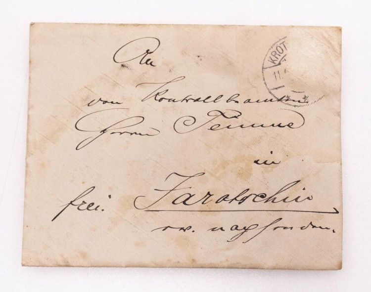 KOPERTA LISTOWA - KROTOSZYN JAROCIN 1908