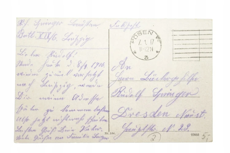 POZNAŃ - KAISERRING, FELDPOST 1917