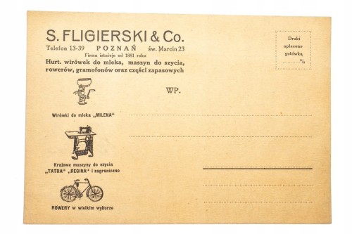 POCZTÓWKA POZNAŃ - S. FLIGIERSKI & Co. 1947