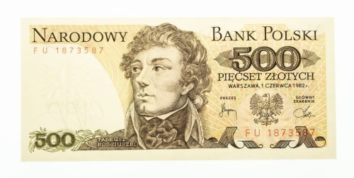 500 ZŁOTYCH 1.06.1982, seria FU st.2-