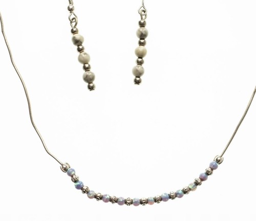 STARY SREBRNY NASZYJNIK Z KOLCZYKAMI 925