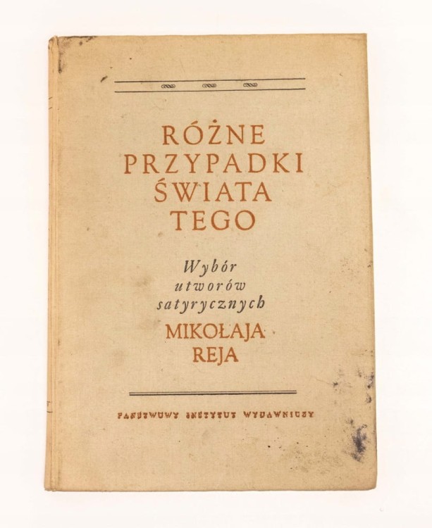 STARA KSIĄŻKA UTWORY MIKOŁAJA REJA 1953