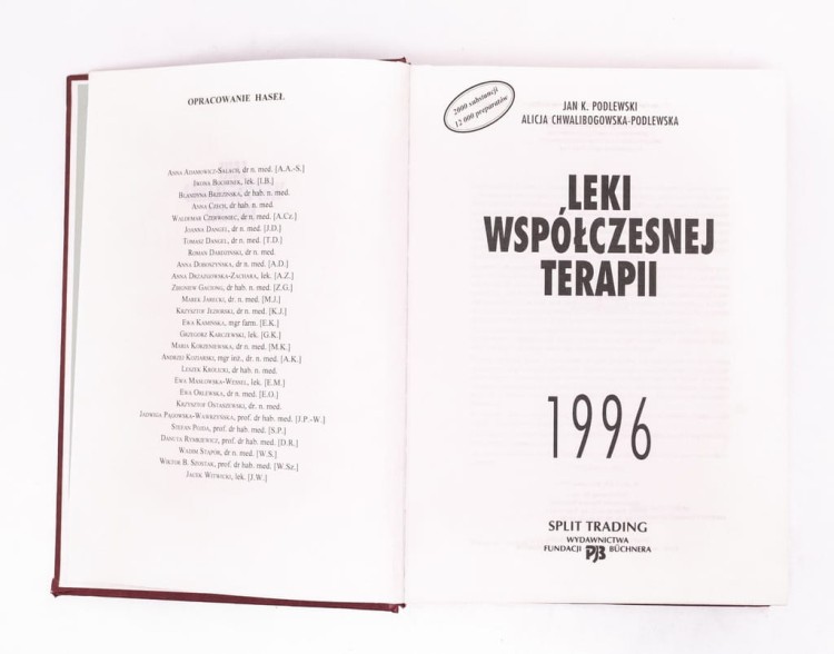 STARA KSIĄŻKA LEKI W WSPÓŁCZESNEJ TERAPII 1996