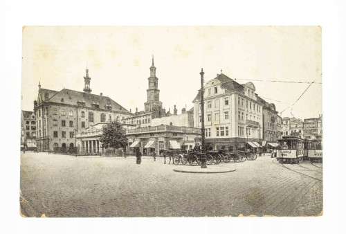 POZNAŃ - RYNEK, RATUSZ, TRAMWAJ, FELDPOST 1916
