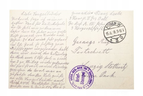 POZNAŃ - TEATR, KOMISJA OSIEDLEŃCZA, FELDPOST 1916