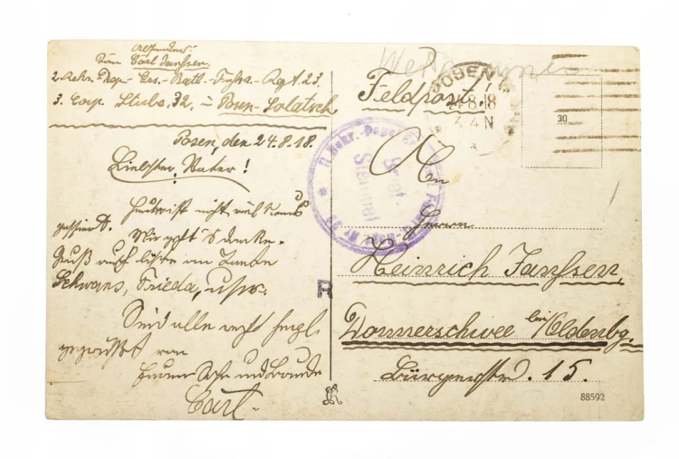 POZNAŃ - RYNEK, RATUSZ, TRAMWAJ, FELDPOST 1918