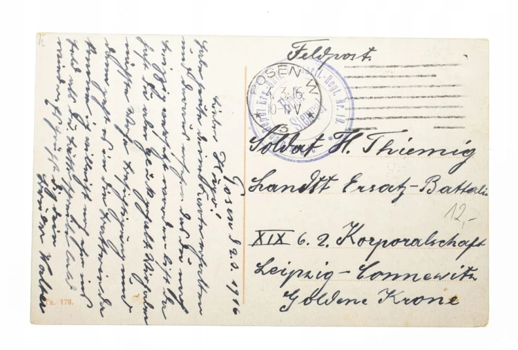 POZNAŃ - OGRÓD BOTANICZNY, FELDPOST 1916