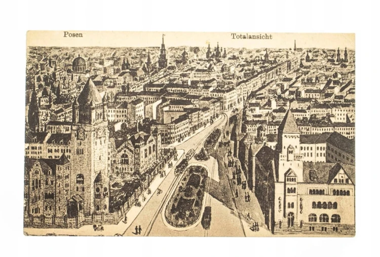 POZNAŃ - PANORAMA, ŚW. MARCIN, FELDPOST 1915