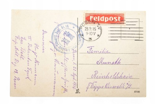 POZNAŃ - KATEDRA, FELDPOST 1916
