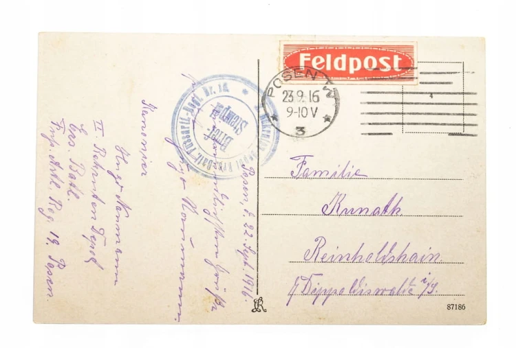 POZNAŃ - KATEDRA, FELDPOST 1916