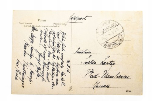 POZNAŃ - TEATR, KOMISJA OSIEDLEŃCZA, FELDPOST 1916