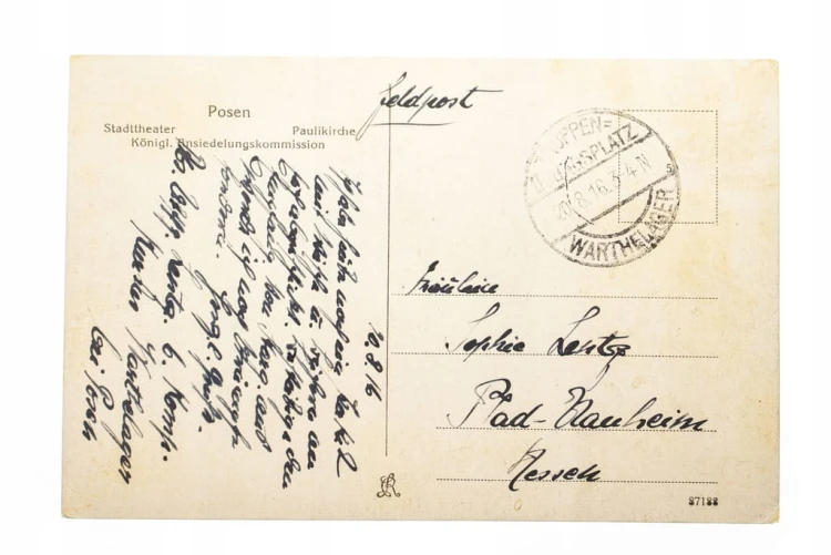 POZNAŃ - TEATR, KOMISJA OSIEDLEŃCZA, FELDPOST 1916