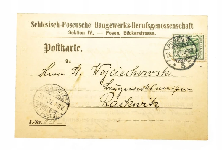 POZNAŃ - ZW. BUDOWLANY SCHLESISCH-POSENSCHE 1907