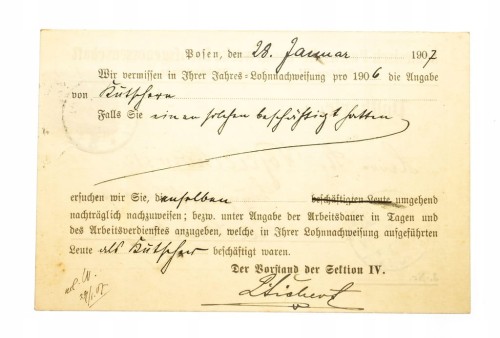 POZNAŃ - ZW. BUDOWLANY SCHLESISCH-POSENSCHE 1907