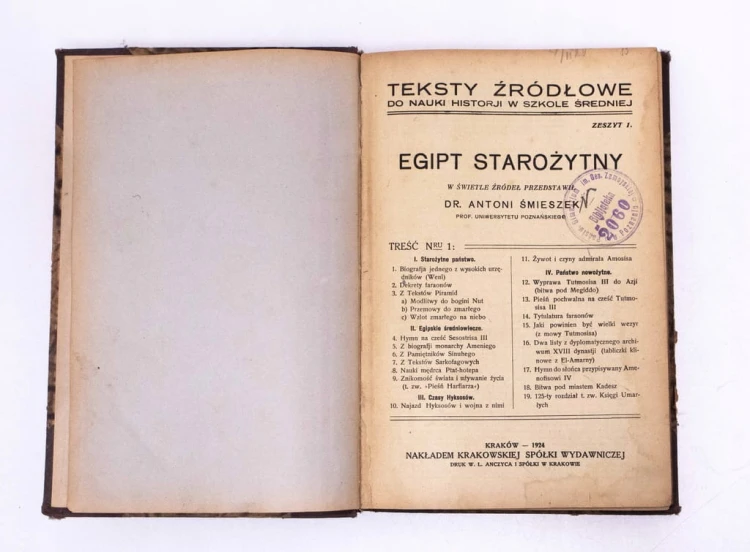 STARA KSIĄŻKA HISTORIA ŚWIATA - TEKSTY DO NAUKI W SZKOLE, KRAKÓW 1924